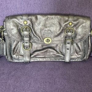 12707 Coach Garcia Bronze Leather Clutch Wristlet 